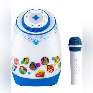 eDisney Karaoke Machine for Kids with Bluetooth Speaker and Wireless Microphone